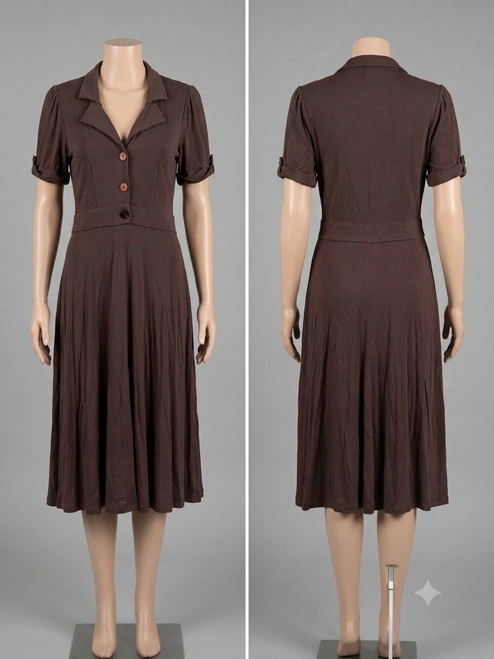 Vintage Karen Alexander ‘Boston Proper’ Dress Midi Brown Medium